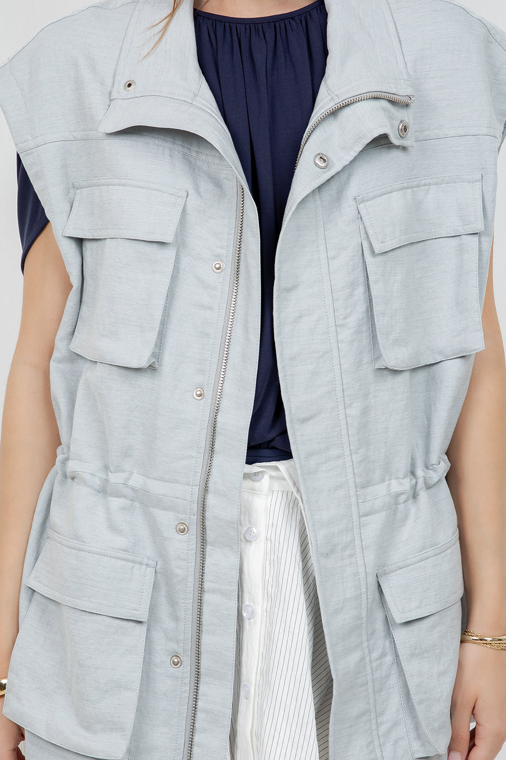 SLEEVELESS UTILITARIAN VEST JACKET - Whiteroom+Cactus