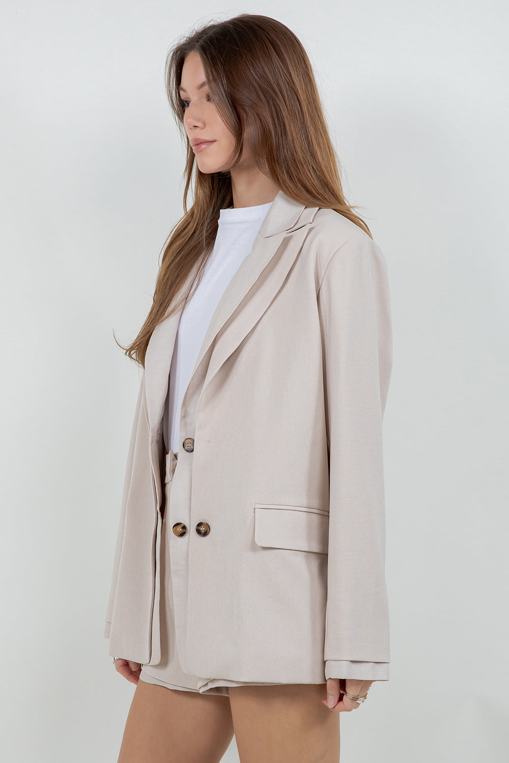 DOUBLE LAPEL WITH CONTRAST INSERT BLAZER - Whiteroom+Cactus