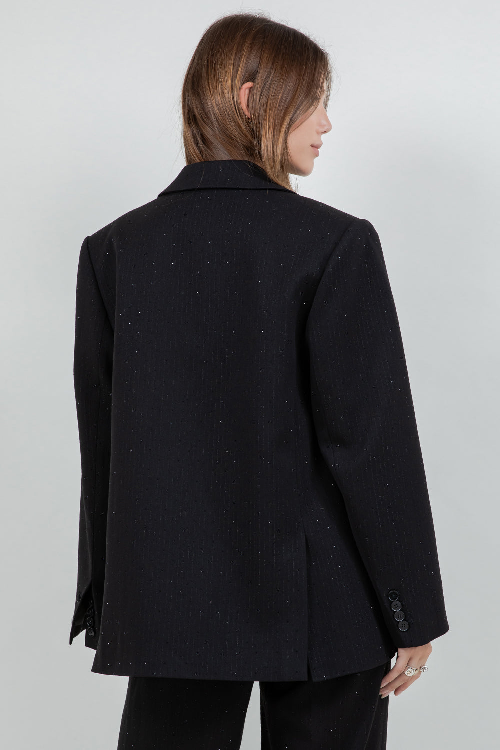 RHINESTONE EMBOSSED PINSTRIPE JACKET BLAZER - Whiteroom+Cactus