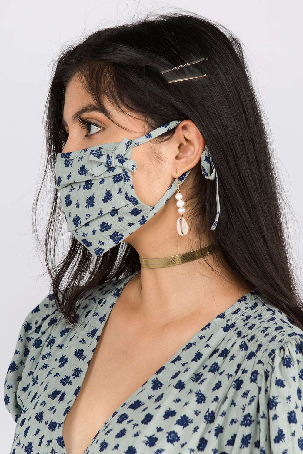 Disty Floral Printed Mask - Whiteroom+Cactus