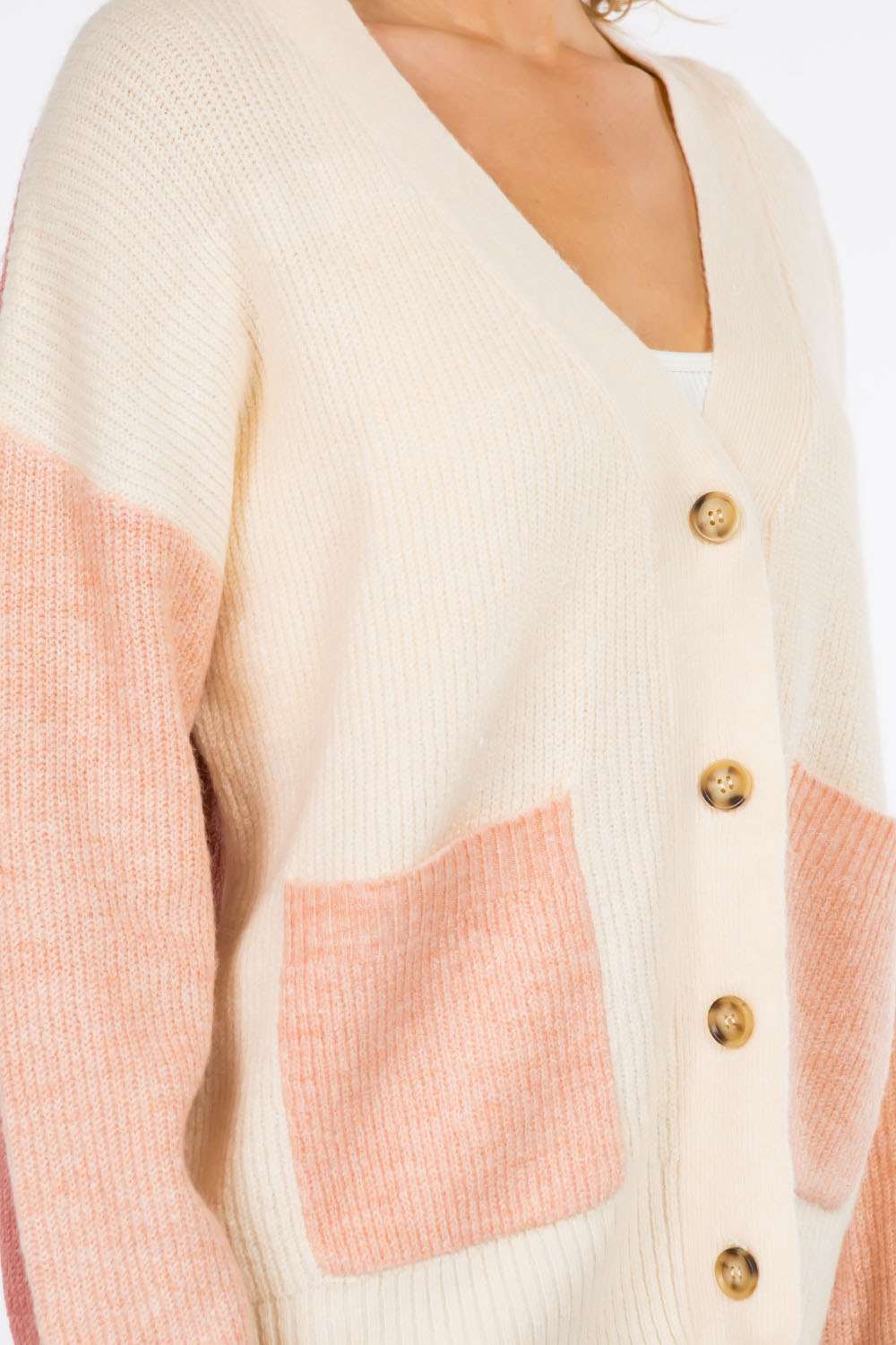 Color Block Knitted Cardigan