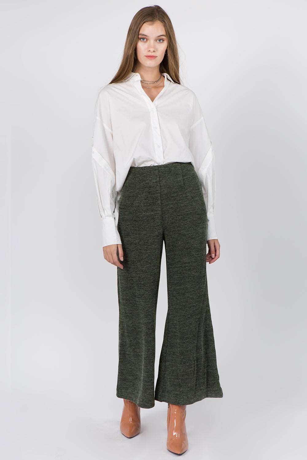 Back Zipper Knit Flair Pants - Whiteroom+Cactus