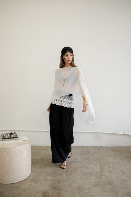 SOFT WOVEN LAYER CAPE - Whiteroom+Cactus