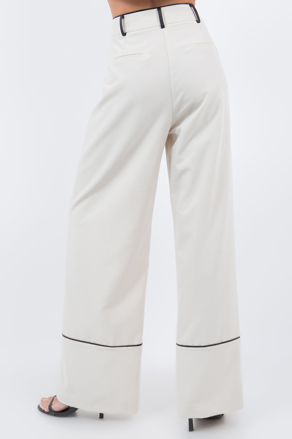 WIDE FIT TROUSERS - ECRU