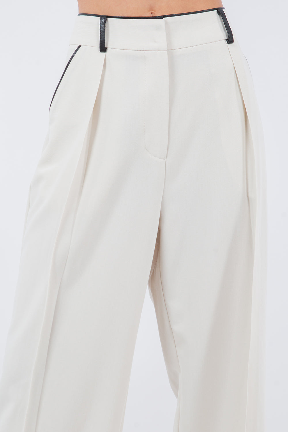 WIDE FIT TROUSERS - ECRU