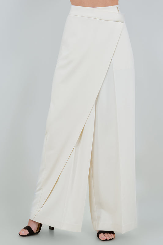 WRAP DETAIL WIDE PANTS - Whiteroom+Cactus