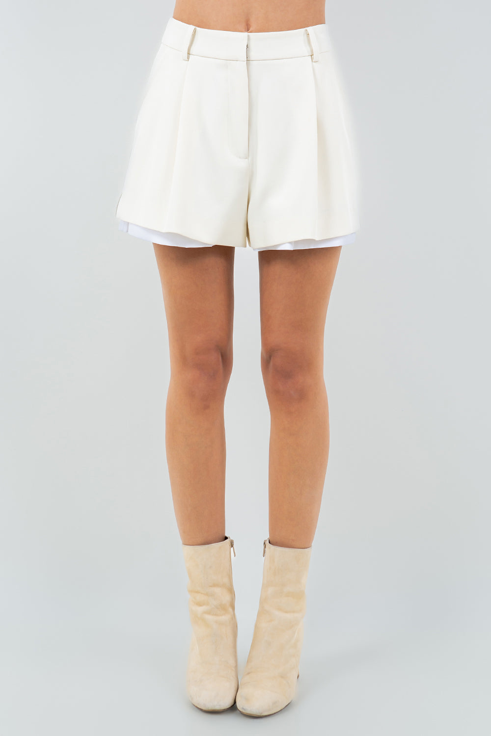 POPLIN CONTRAST HIGH WAIST SHORTS