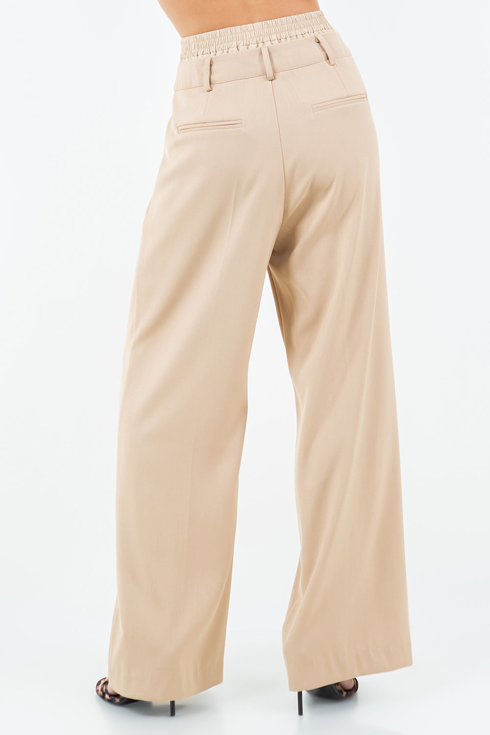 DOUBLE LAYERED BELT DETAIL PANTS