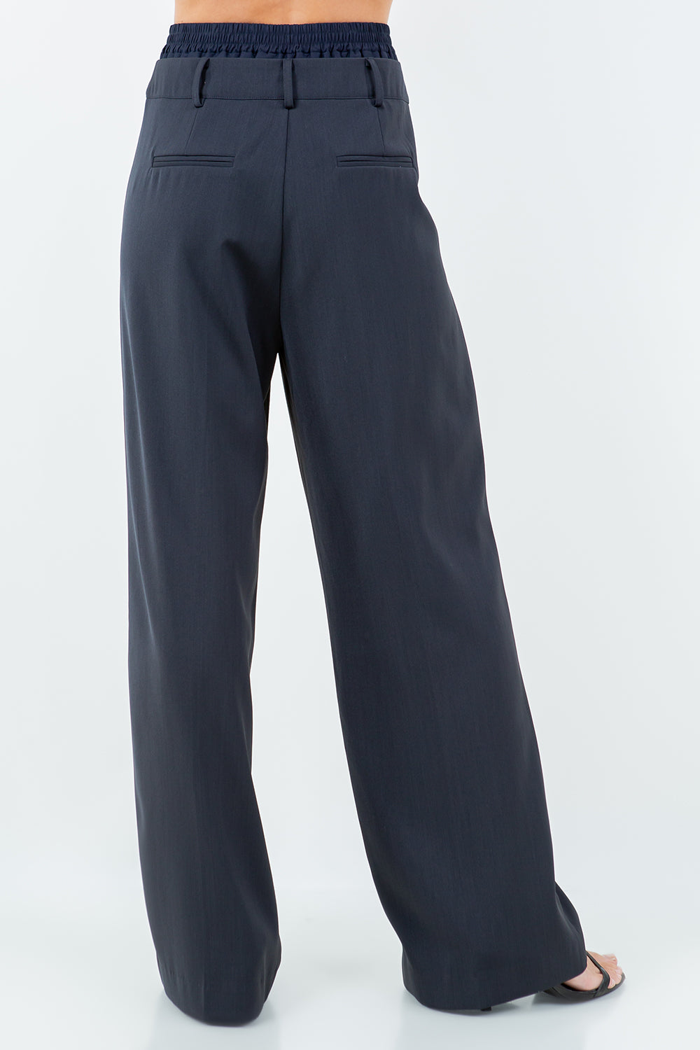 DOUBLE LAYERED BELT DETAIL PANTS