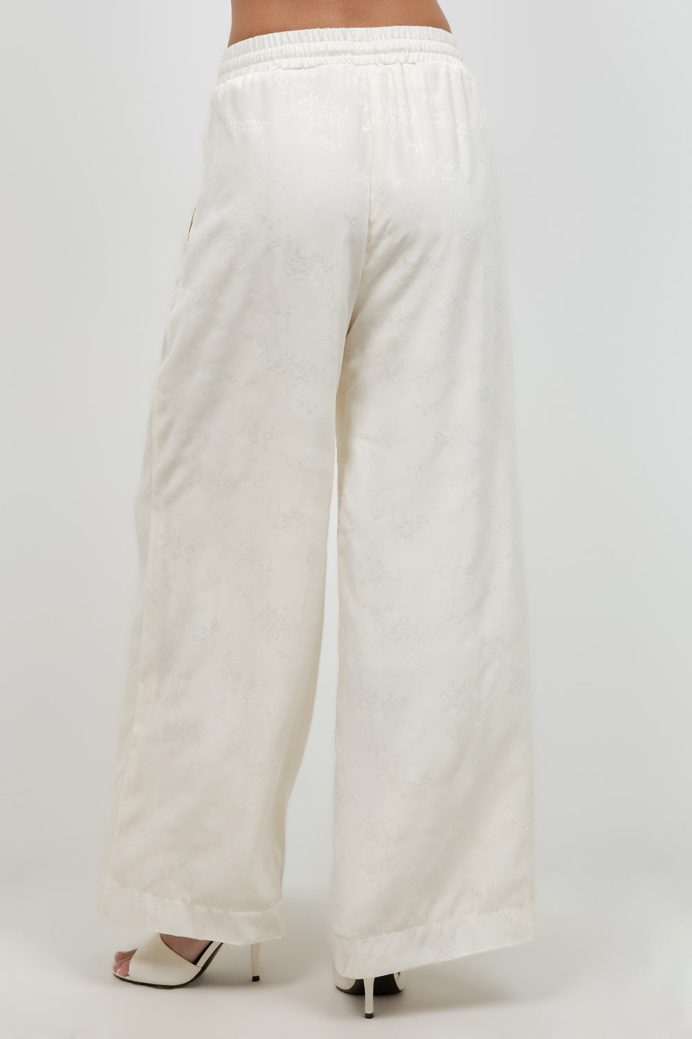SOFT WOVEN SATIN STRAIGHT LEG PANTS