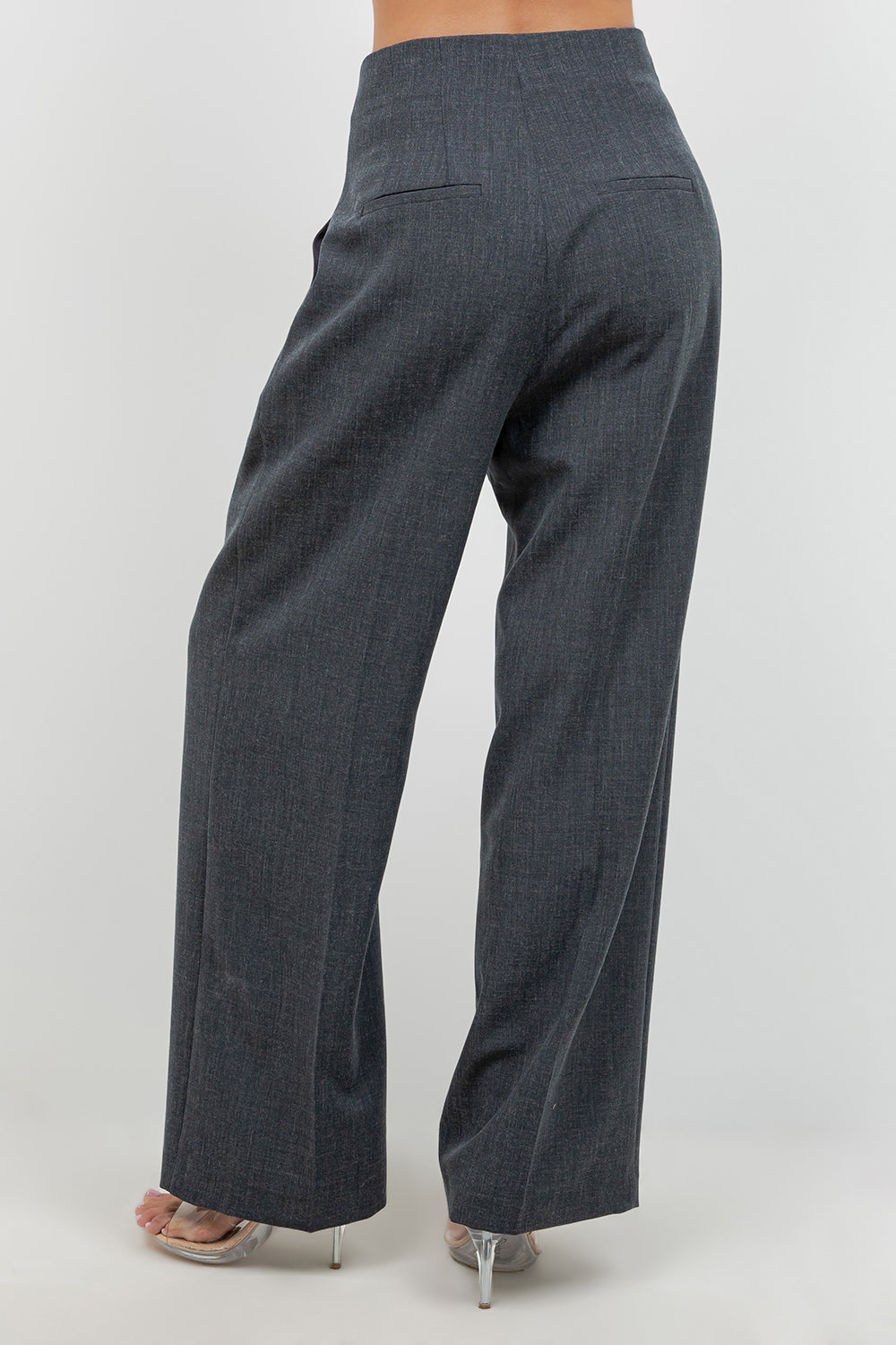 SOFT WOVEN FITTED WAIST PLEATED TROUSERS - Whiteroom+Cactus