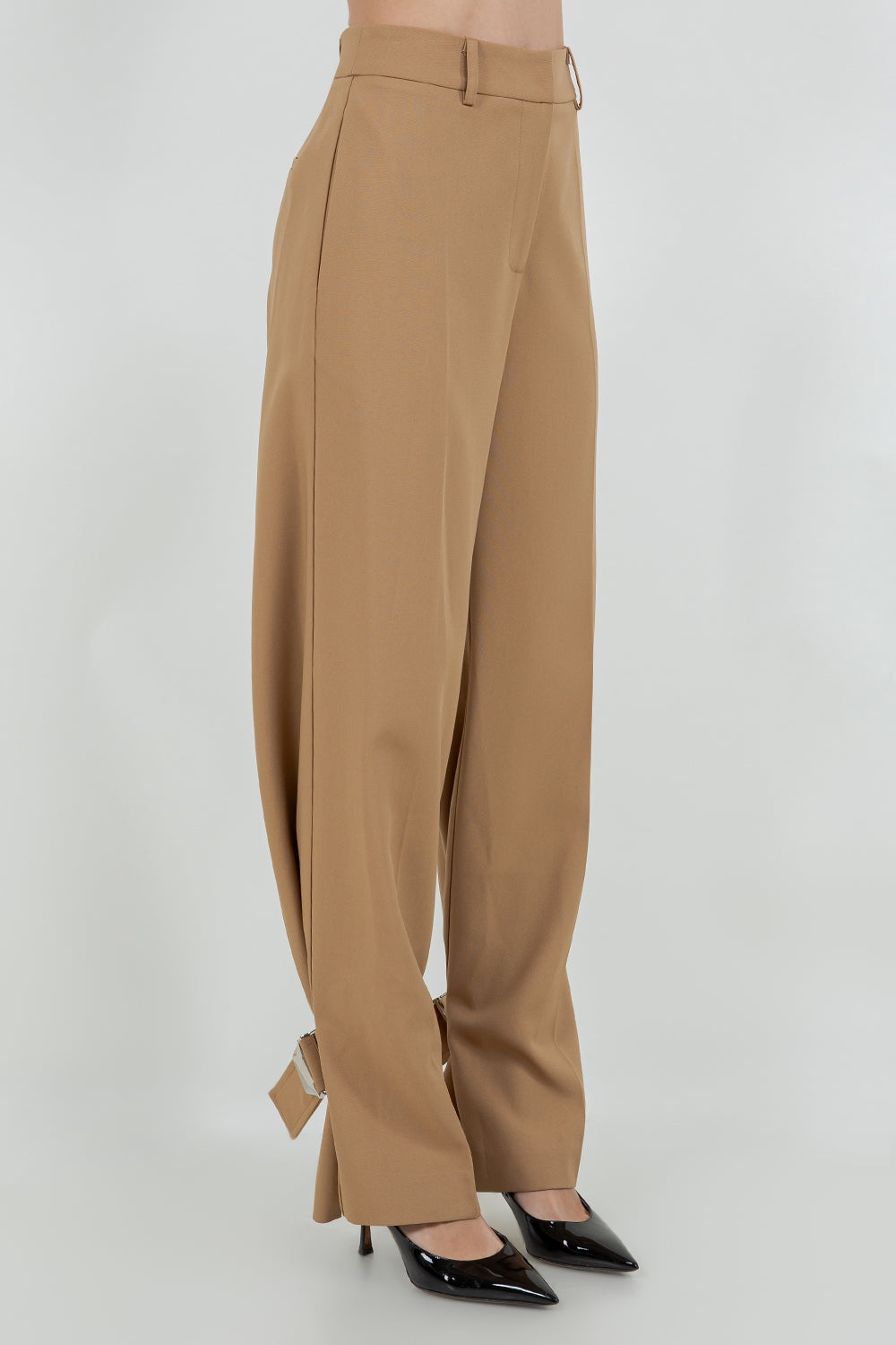 SOFT WOVEN TROUSERS WITH LEG OPENING ADJUSTERS