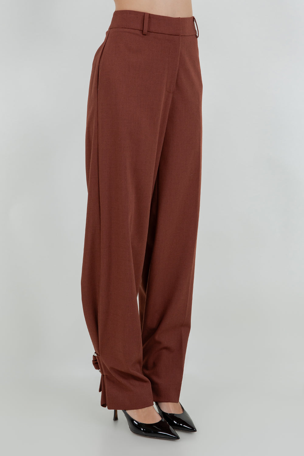 SOFT WOVEN TROUSERS WITH LEG OPENING ADJUSTERS