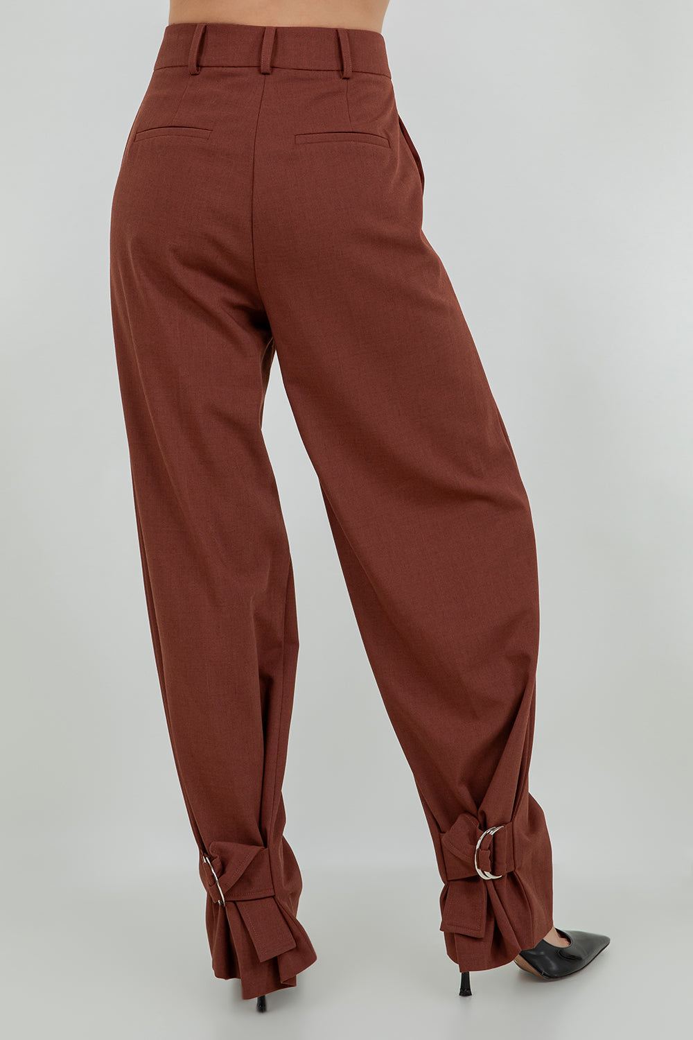 SOFT WOVEN TROUSERS WITH LEG OPENING ADJUSTERS