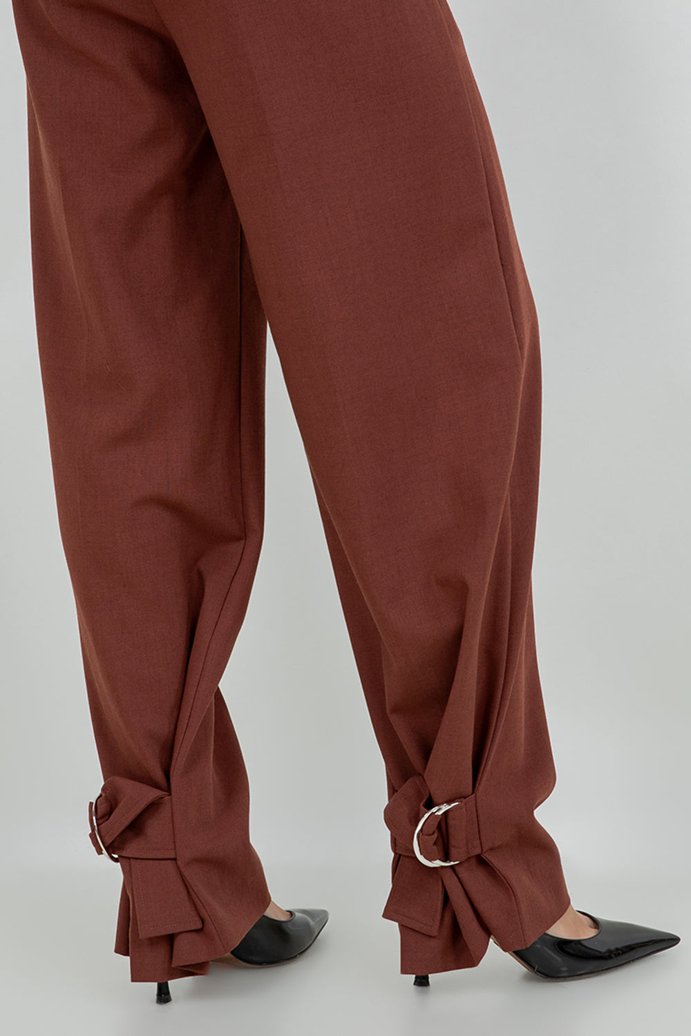 SOFT WOVEN TROUSERS WITH LEG OPENING ADJUSTERS