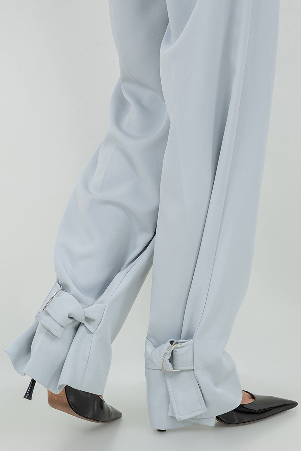 SOFT WOVEN TROUSERS WITH LEG OPENING ADJUSTERS