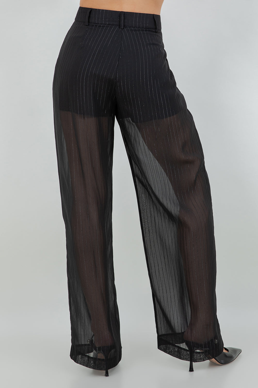 LIGHTWEIGHT LUREX ACCENT WOVEN PANTS - Whiteroom+Cactus