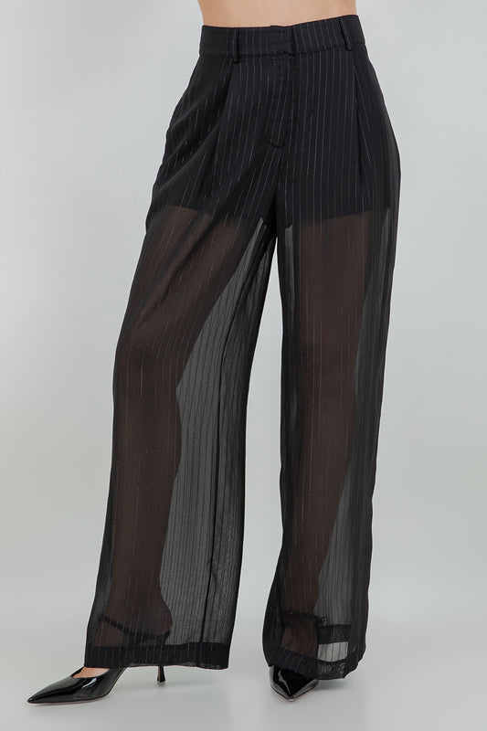 LIGHTWEIGHT LUREX ACCENT WOVEN PANTS - Whiteroom+Cactus