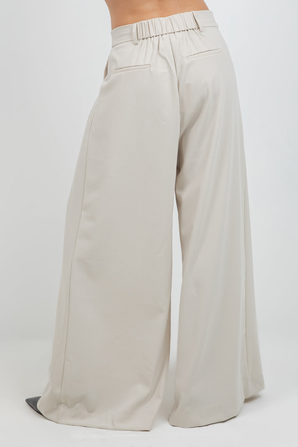 MULTI PLEAT SOFT WOVEN TROUSERS WITH ELASTIC BACK WAIST - Whiteroom+Cactus
