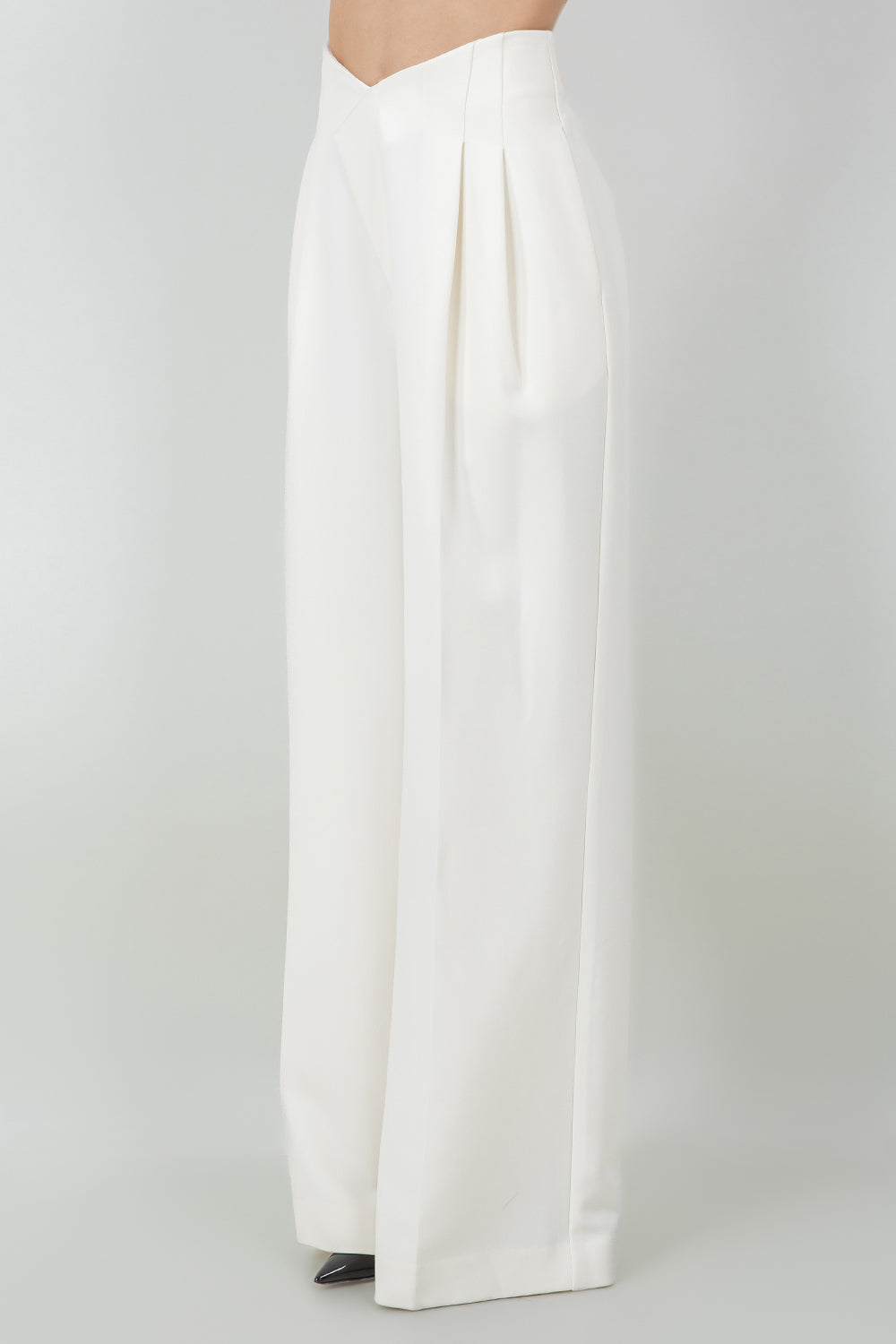 CROSSOVER HIGH WAIST PLEATED SOFT TROUSERS