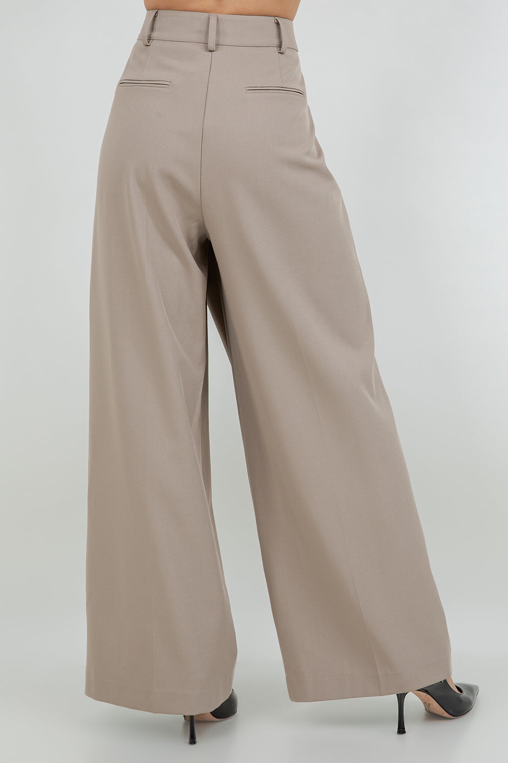 WRAP DETAIL WIDE PANTS - MOCHA - Whiteroom+Cactus