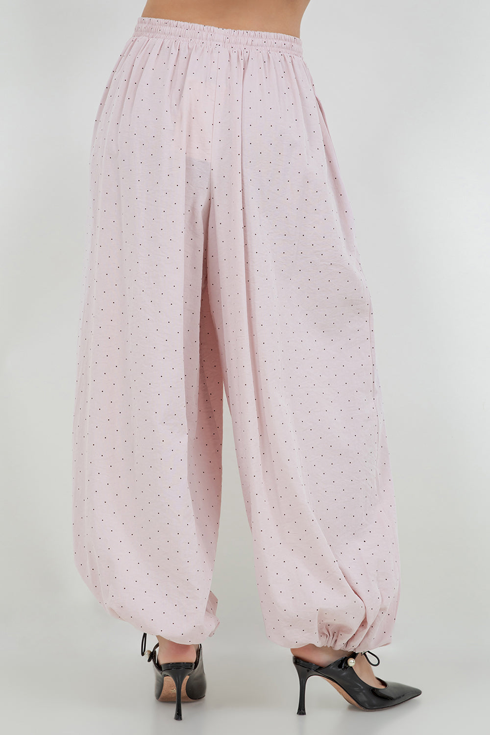 POLKA DOT BALLOON GENIE PANTS WITH BOTTOM DRAWSTRING ADJUSTERS - Whiteroom+Cactus