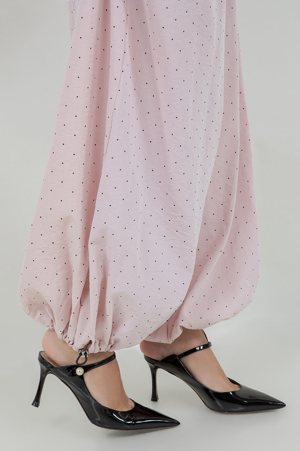 POLKA DOT BALLOON GENIE PANTS WITH BOTTOM DRAWSTRING ADJUSTERS - Whiteroom+Cactus