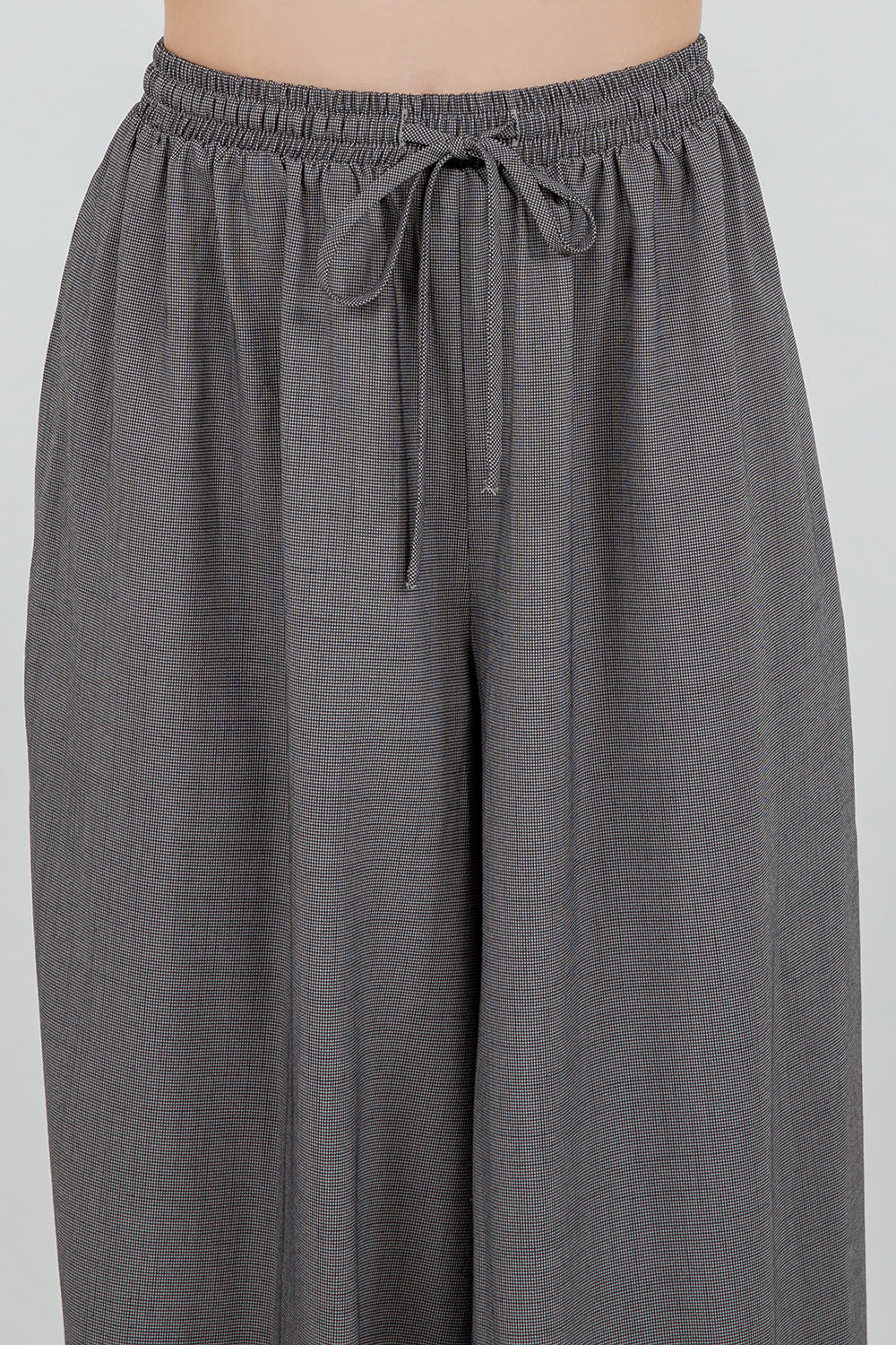 GINGHAM PRINT BALLOON GENIE PANTS WITH BOTTOM DRAWSTRING ADJUSTERS - Whiteroom+Cactus