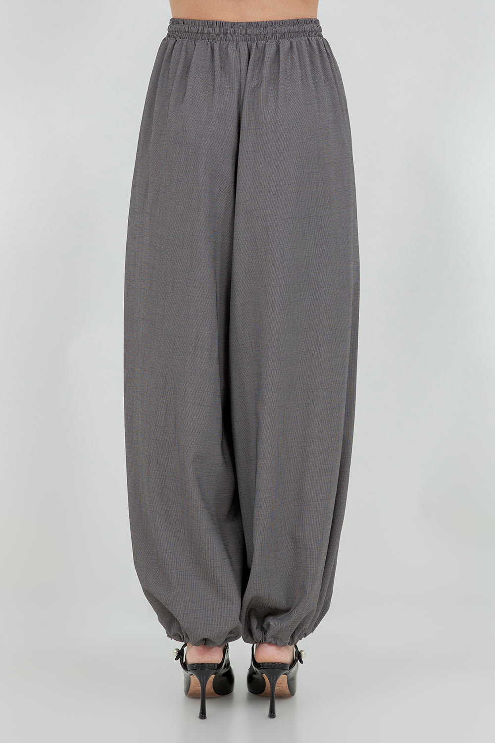 GINGHAM PRINT BALLOON GENIE PANTS WITH BOTTOM DRAWSTRING ADJUSTERS - Whiteroom+Cactus