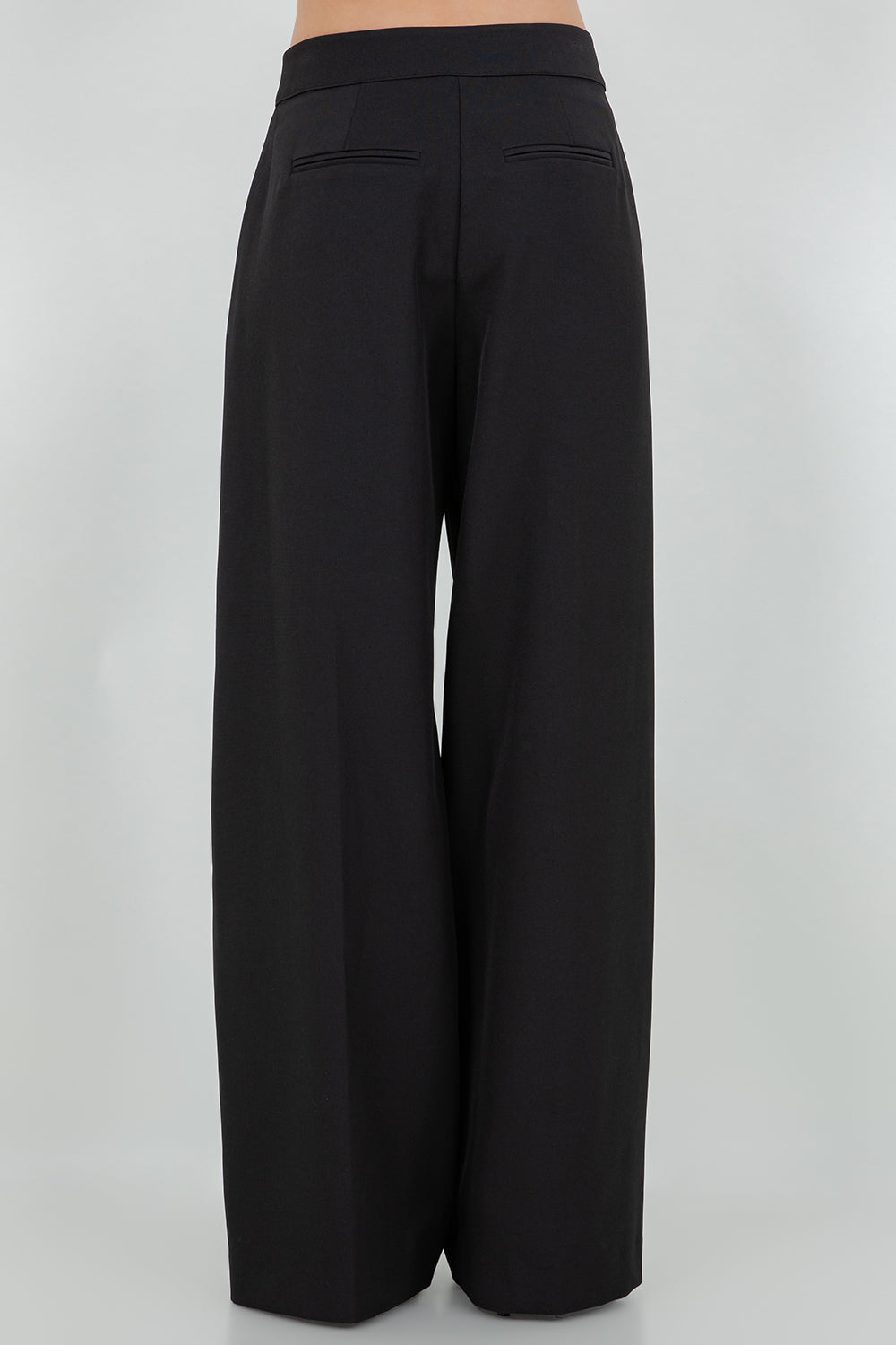 SOFT WOVEN STRAIGHT LEG TROUSERS WITH WAIST ACCENT - Whiteroom+Cactus