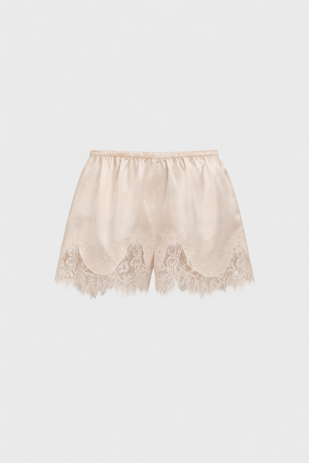 ELASTIC WAIST LACE SATIN SHORTS - Whiteroom+Cactus