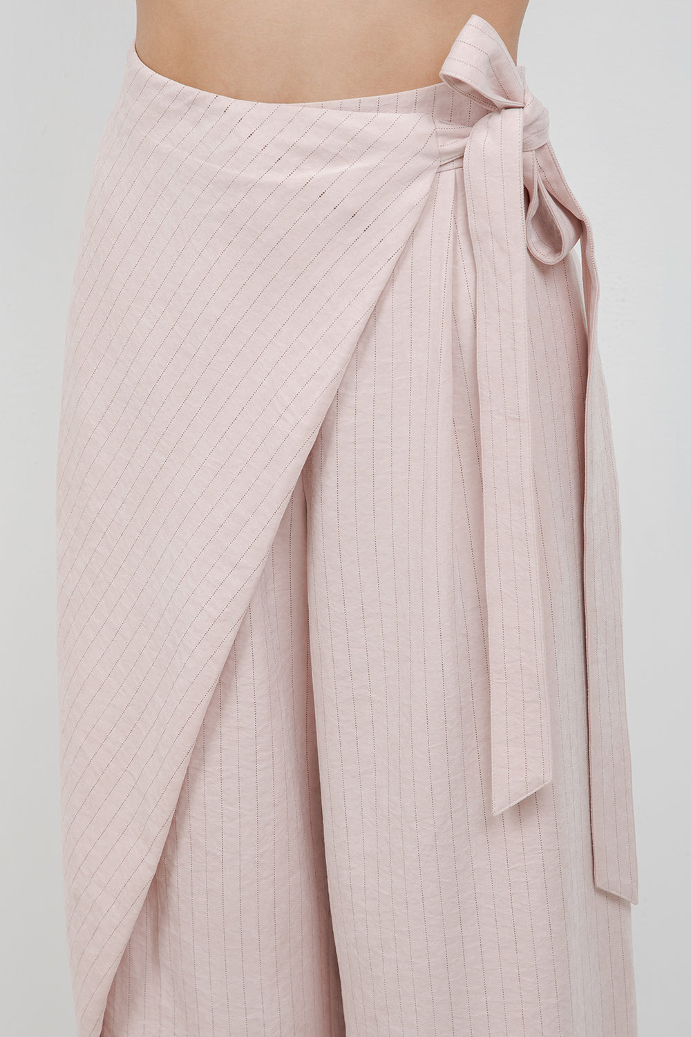 OVERLAP LAYER STRAIGHT LEG TROUSERS WITH PINSTRIPES - Whiteroom+Cactus