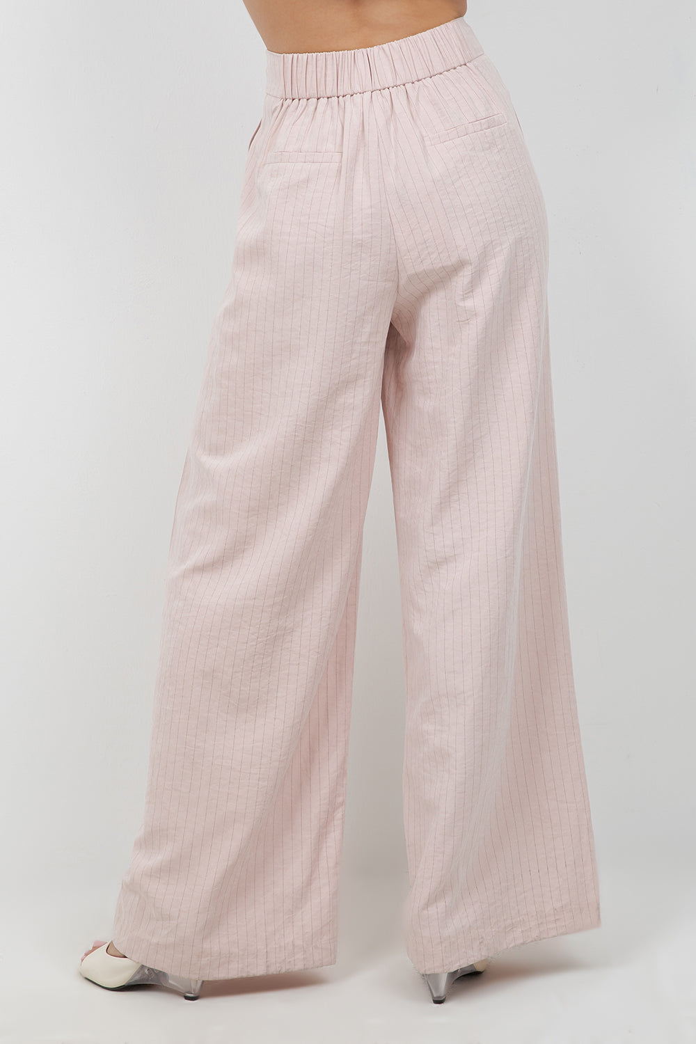 OVERLAP LAYER STRAIGHT LEG TROUSERS WITH PINSTRIPES - Whiteroom+Cactus