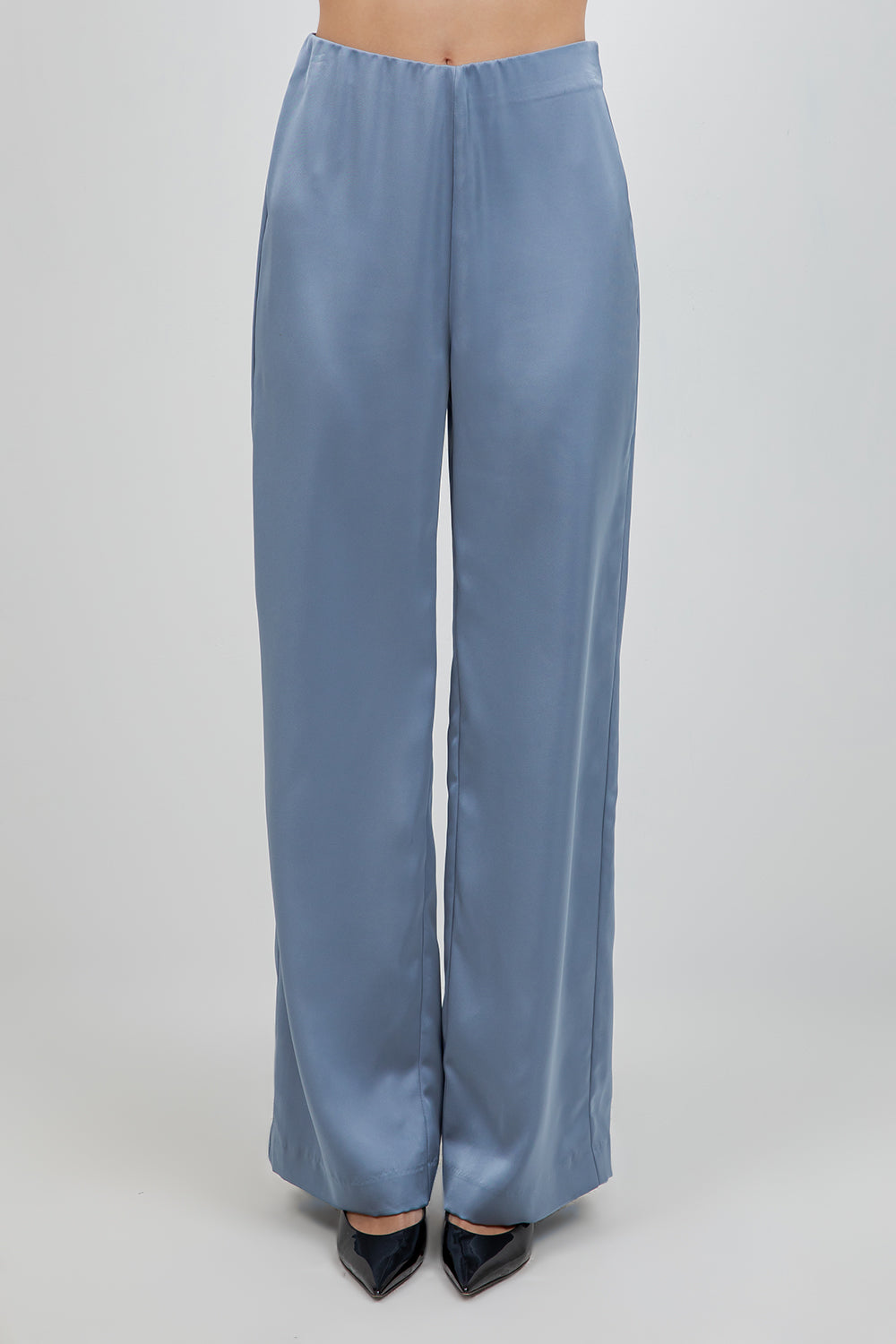 SATIN STRAIGHT LEG TROUSERS - SLATE GREY - Whiteroom+Cactus