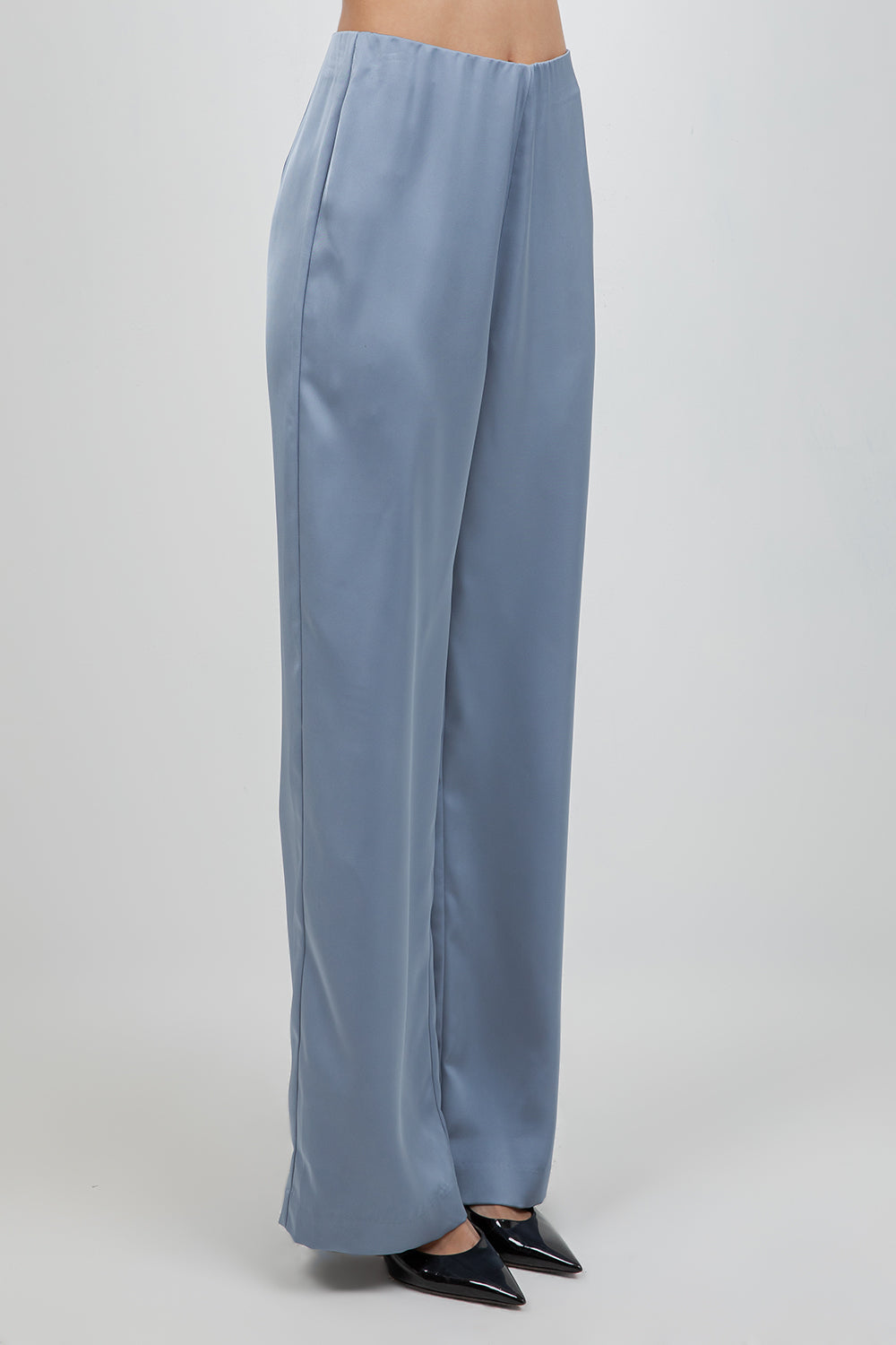 SATIN STRAIGHT LEG TROUSERS - SLATE GREY - Whiteroom+Cactus