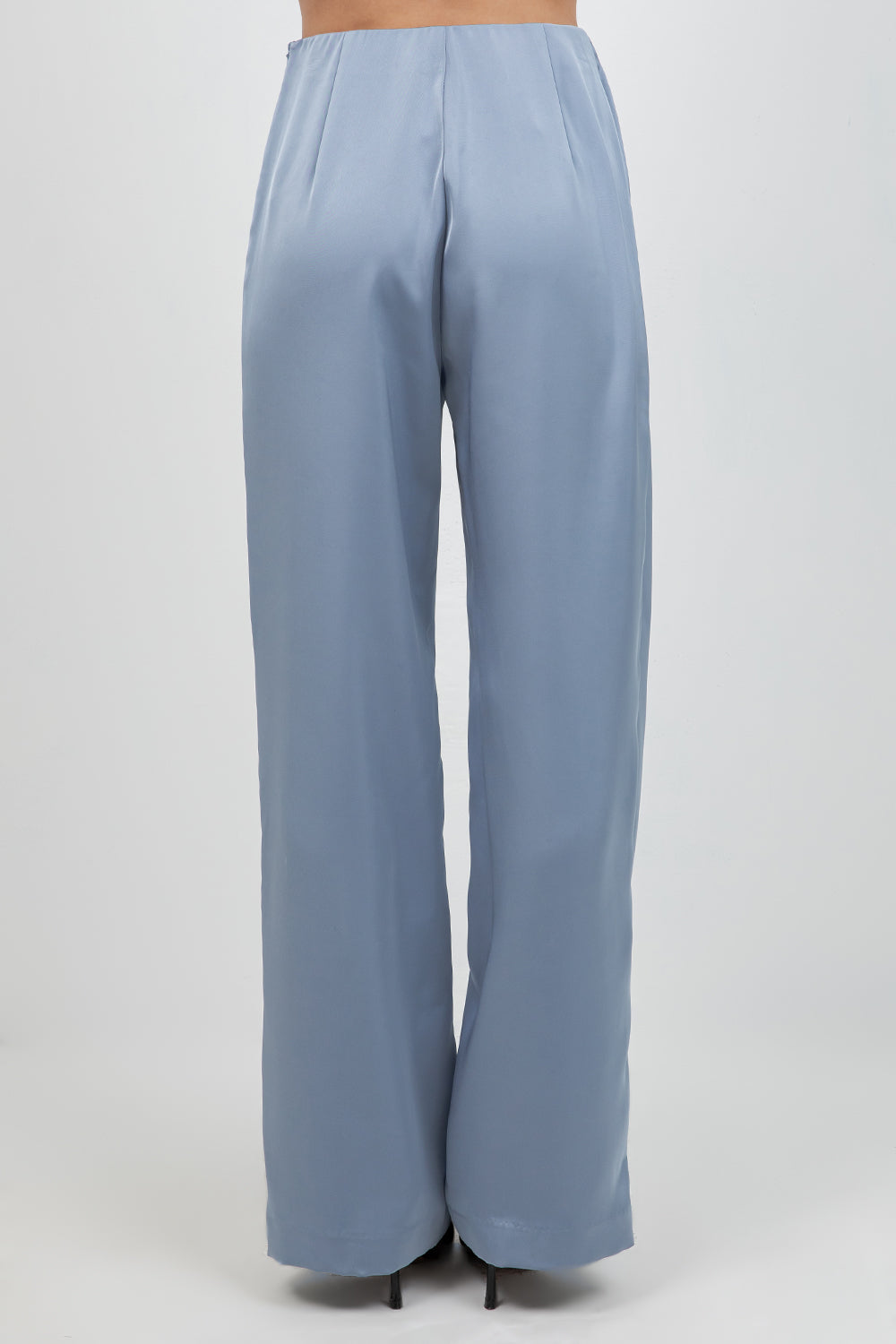 SATIN STRAIGHT LEG TROUSERS - SLATE GREY - Whiteroom+Cactus