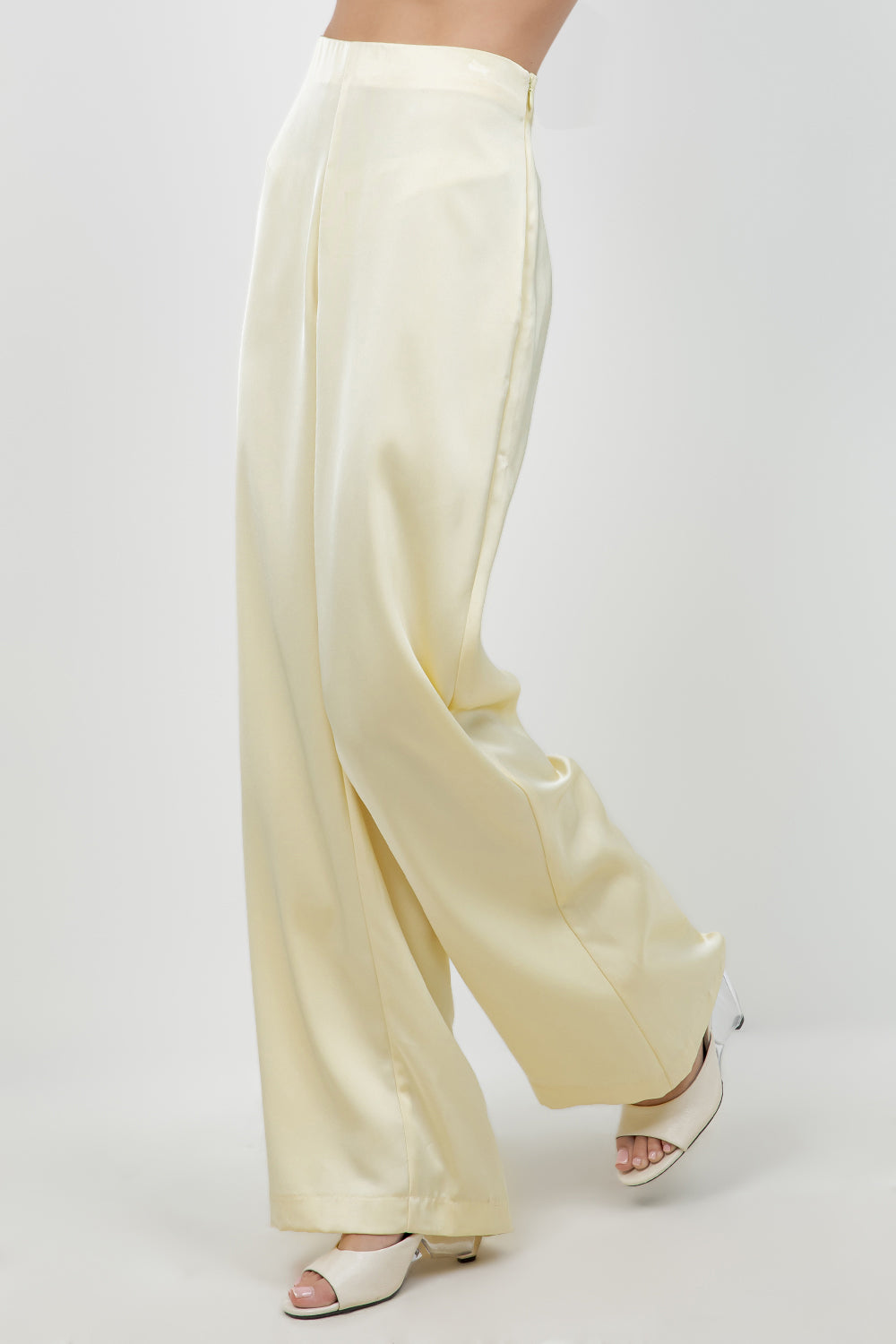 SATIN STRAIGHT LEG TROUSERS - Whiteroom+Cactus