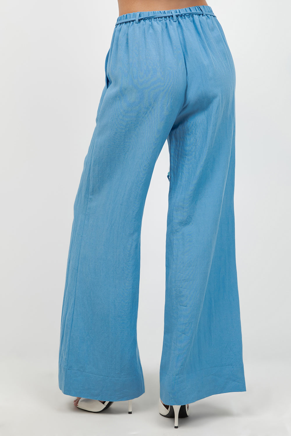 STRAIGHT LEG TROUSERS WITH ACCENT BEADED BELT