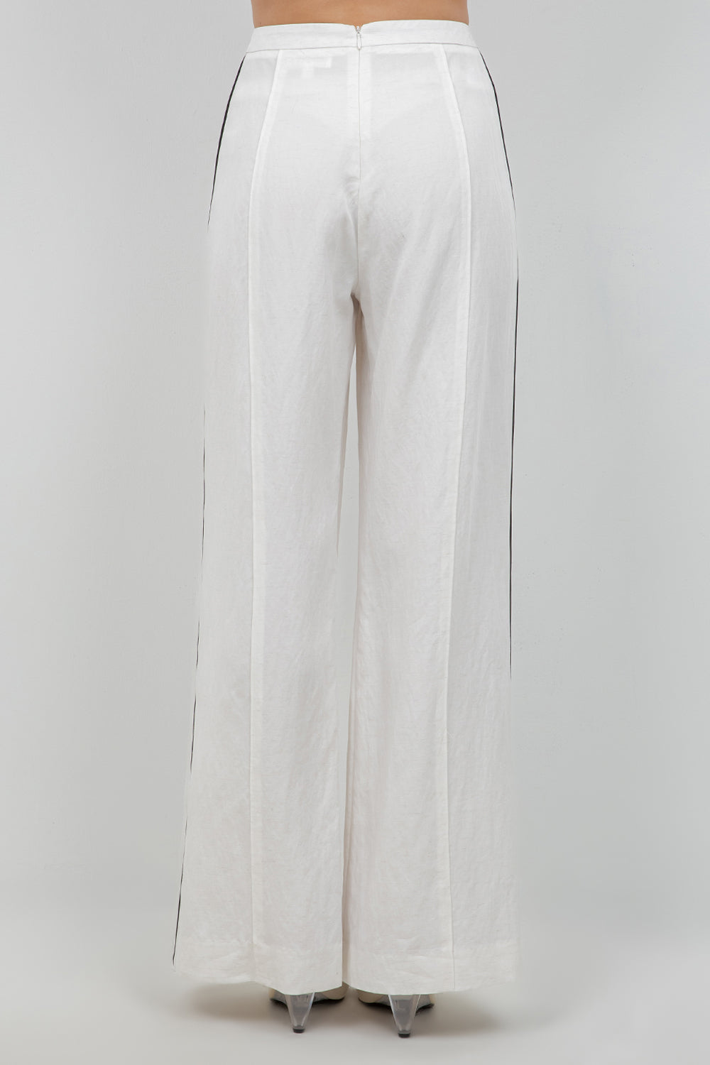SOFT WOVEN TROUSERS WITH CONTRAST PIPING - Whiteroom+Cactus