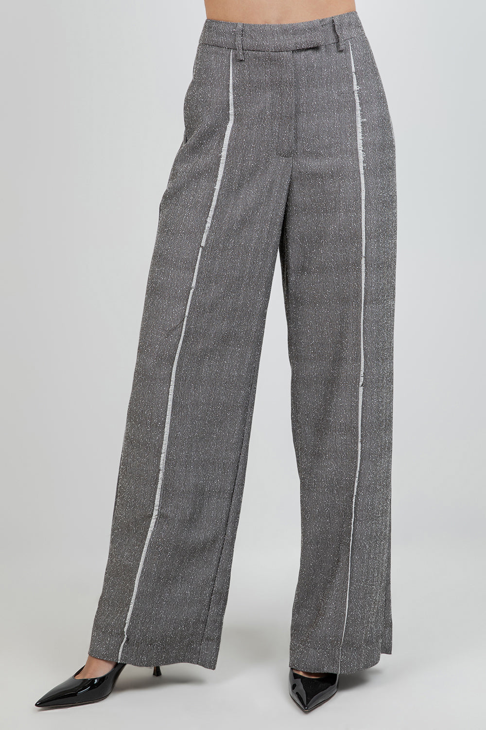 FRAY EDGE DETAILED STRAIGHT LEG TROUSERS - Whiteroom+Cactus