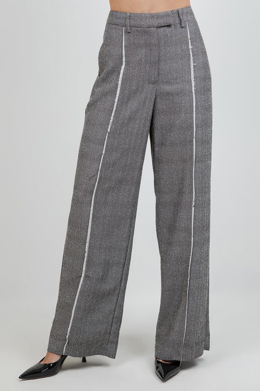 FRAY EDGE DETAILED STRAIGHT LEG TROUSERS - Whiteroom+Cactus