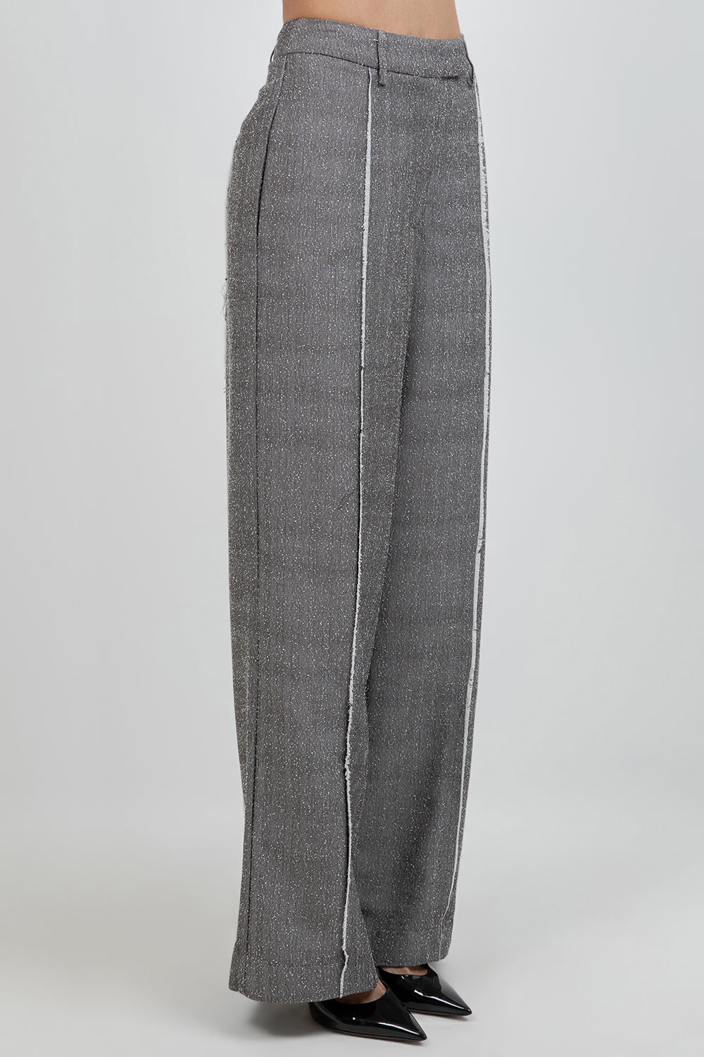 FRAY EDGE DETAILED STRAIGHT LEG TROUSERS - Whiteroom+Cactus