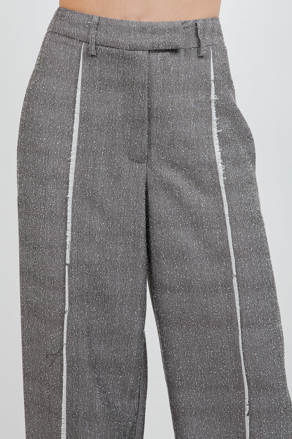 FRAY EDGE DETAILED STRAIGHT LEG TROUSERS - Whiteroom+Cactus