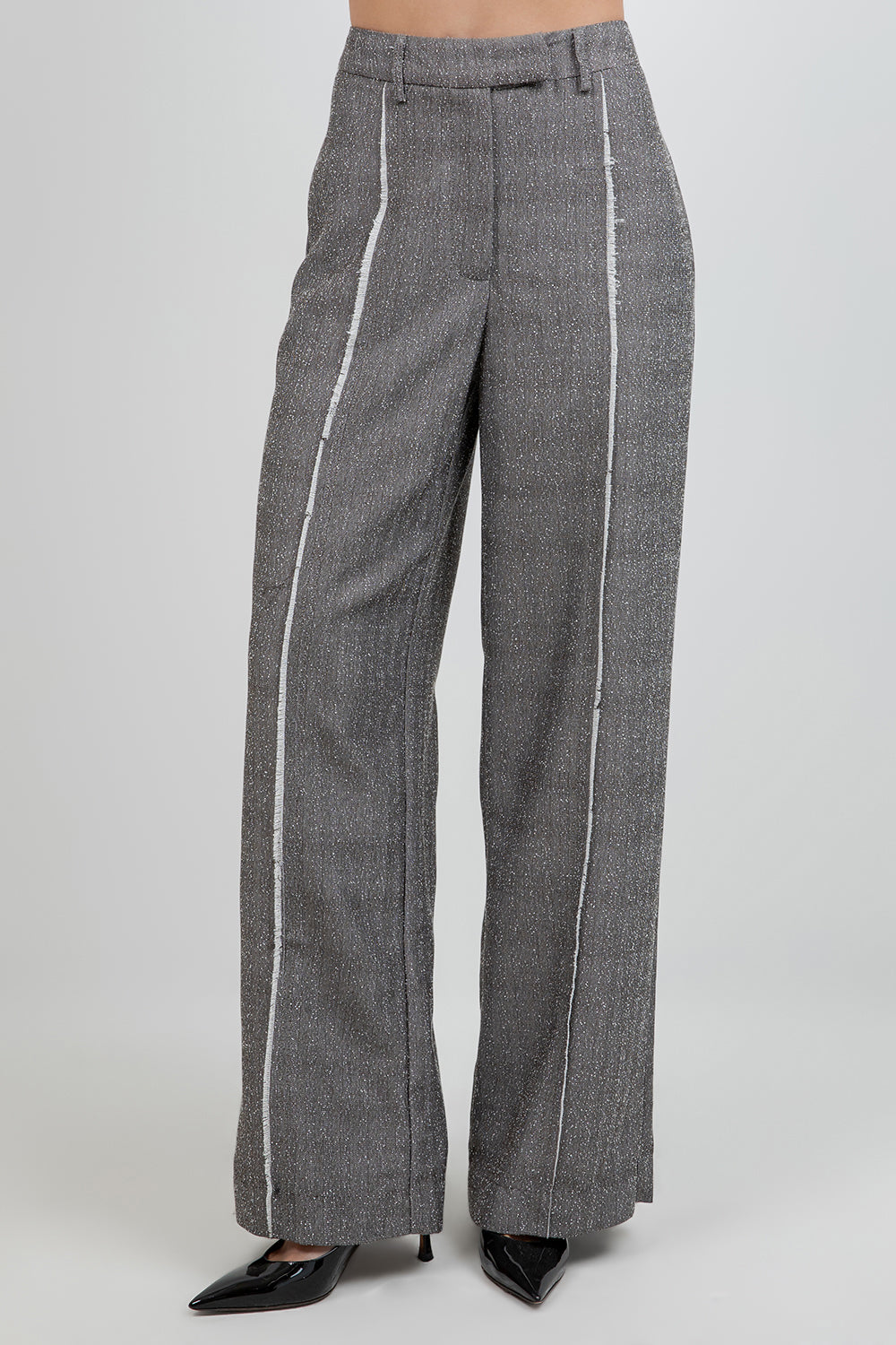 FRAY EDGE DETAILED STRAIGHT LEG TROUSERS - Whiteroom+Cactus