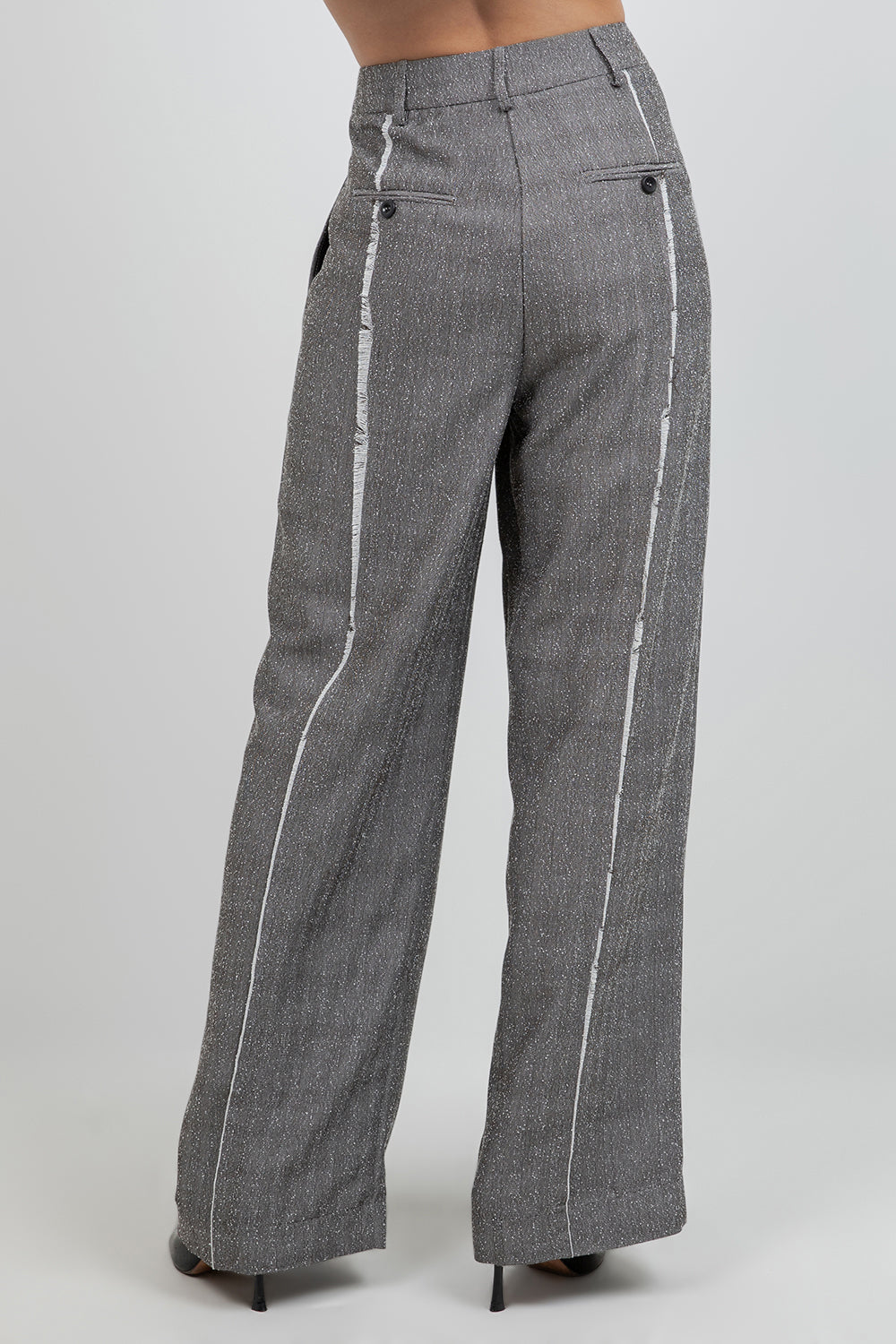 FRAY EDGE DETAILED STRAIGHT LEG TROUSERS - Whiteroom+Cactus