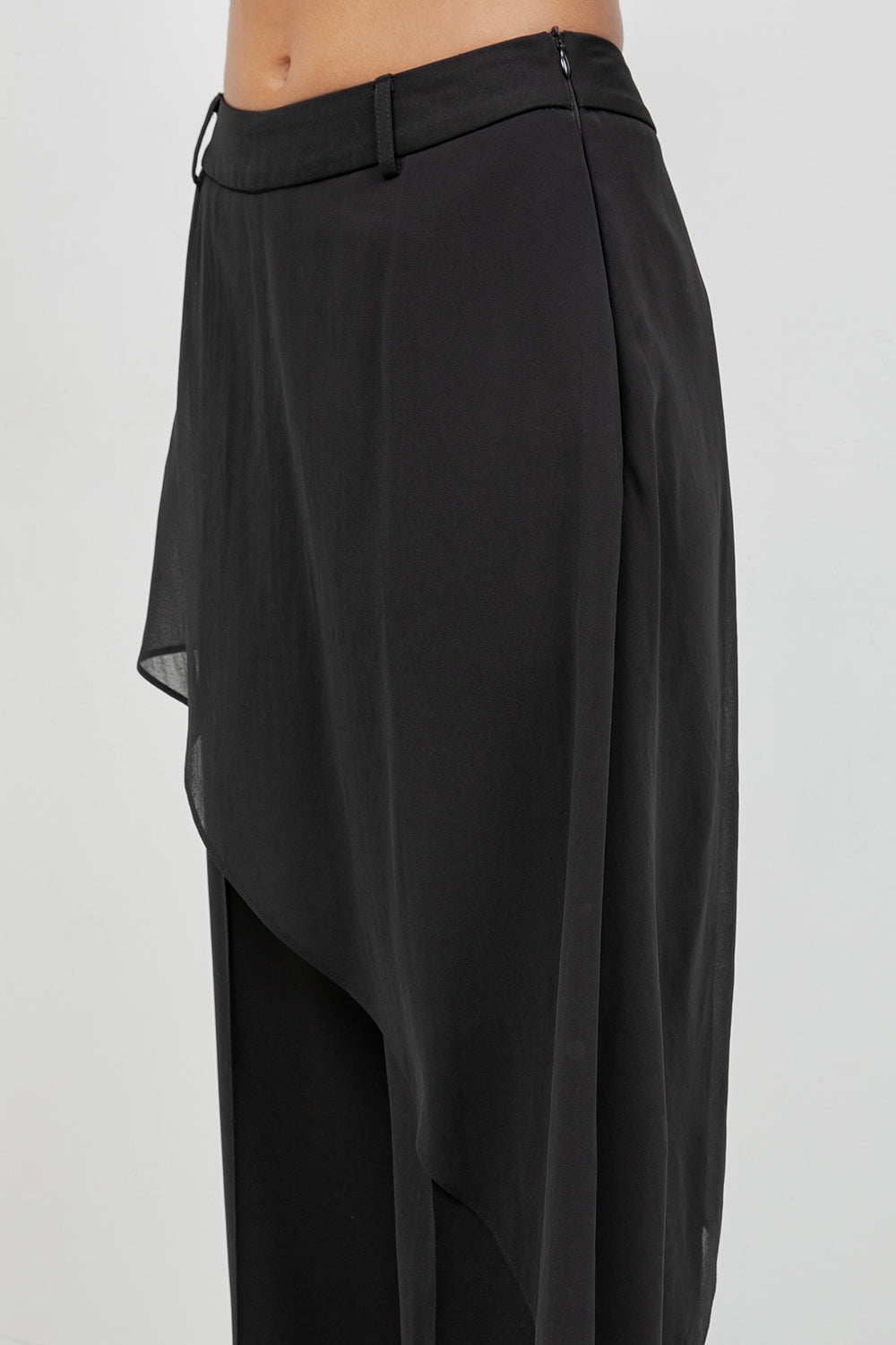 SOFT WOVEN TROUSERS WITH CHIFFON SKIRT OVERLAY - Whiteroom+Cactus