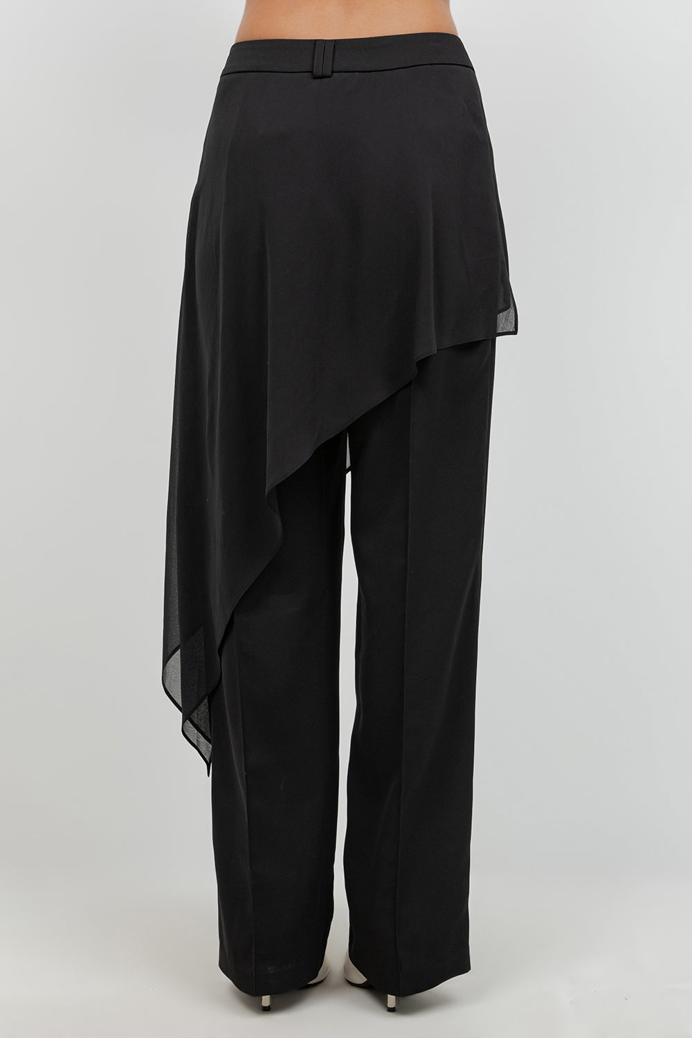 SOFT WOVEN TROUSERS WITH CHIFFON SKIRT OVERLAY - Whiteroom+Cactus