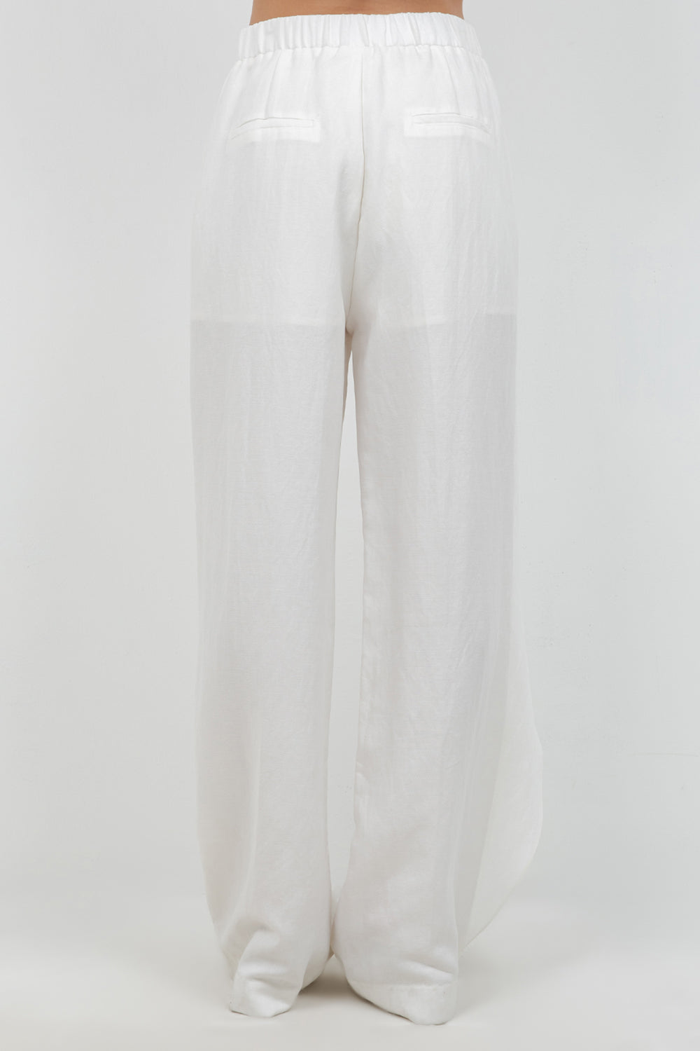 SOFT WOVEN TROUSERS WITH SELF OVERLAP TIE - Whiteroom+Cactus