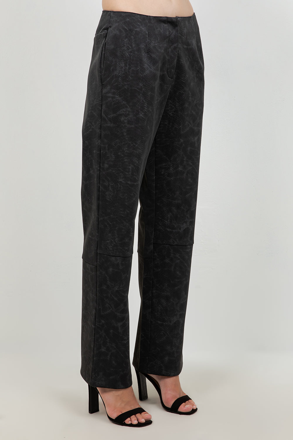 FAUX PU LEATHER SNAKE SKIN EFFECT PANTS - Whiteroom+Cactus
