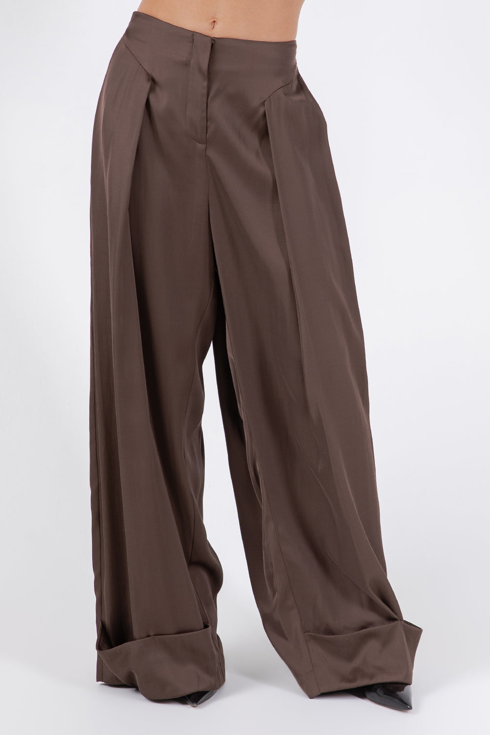 SOFT WOVEN MULTI PLEAT ACCENT TROUSERS